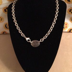 TIFFANY & CO OVAL TAG CHOKER 925 NECKLACE